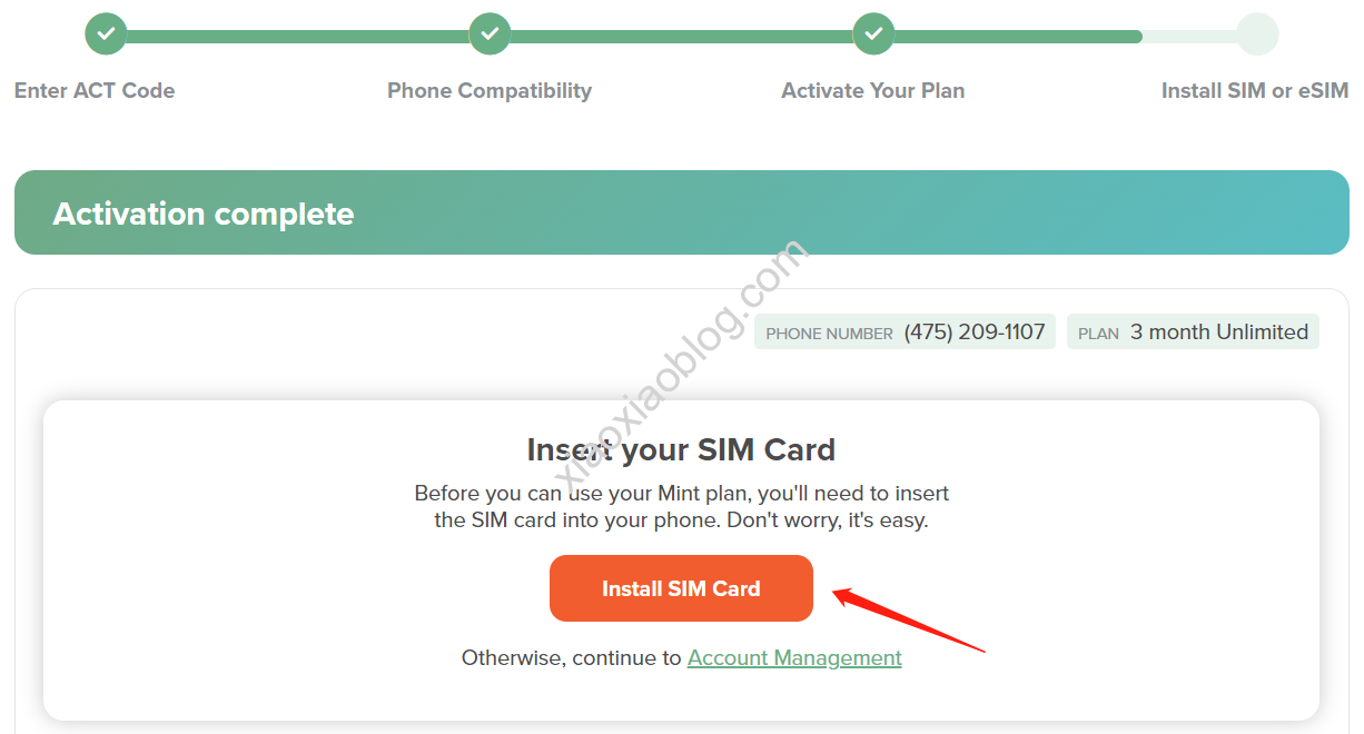 Mint Mobile手机卡sim激活教程