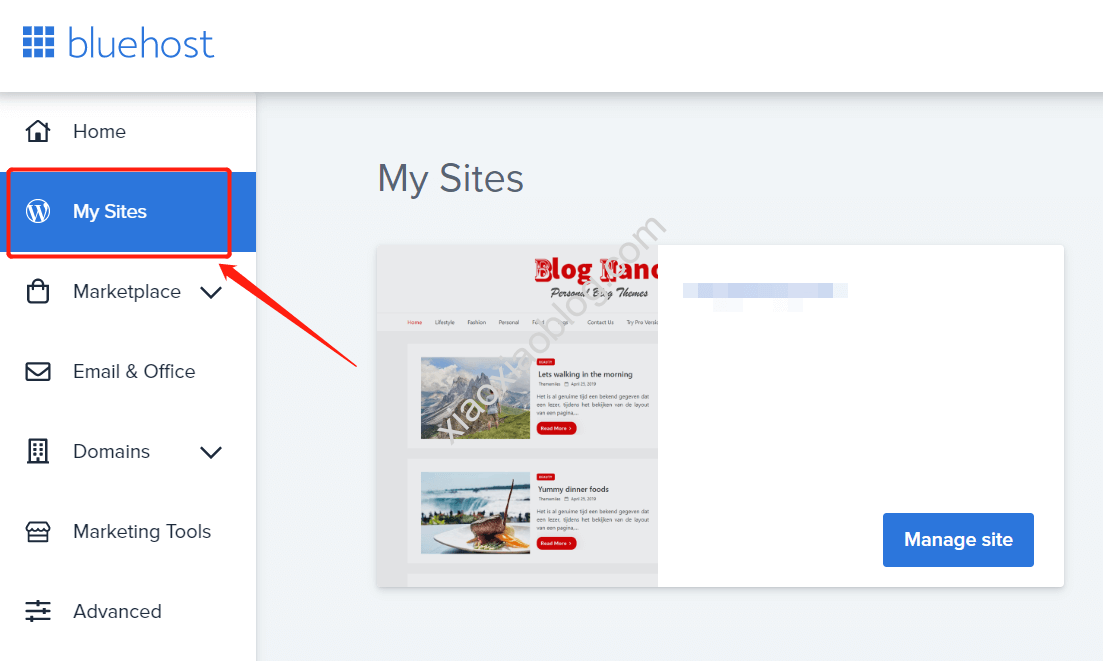 如何删除Bluehost上面的域名网站